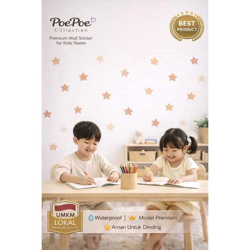 Wall Decal Sticker Boho Baby Bintang Nursery Room Decor Star Wallstiker Kamar Anak Dekorasi Hiasan Dinding Rumah Minimalis