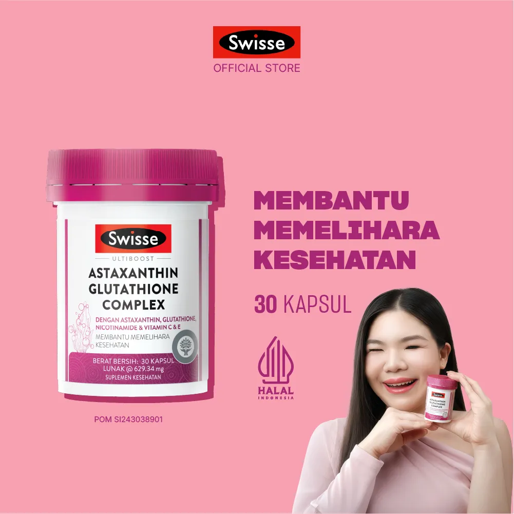 Swisse Ultiboost Astaxanthin Glutathione Complex - Multivitamin untuk Membantu Mencerahkan dan Meratakan Warna Kulit