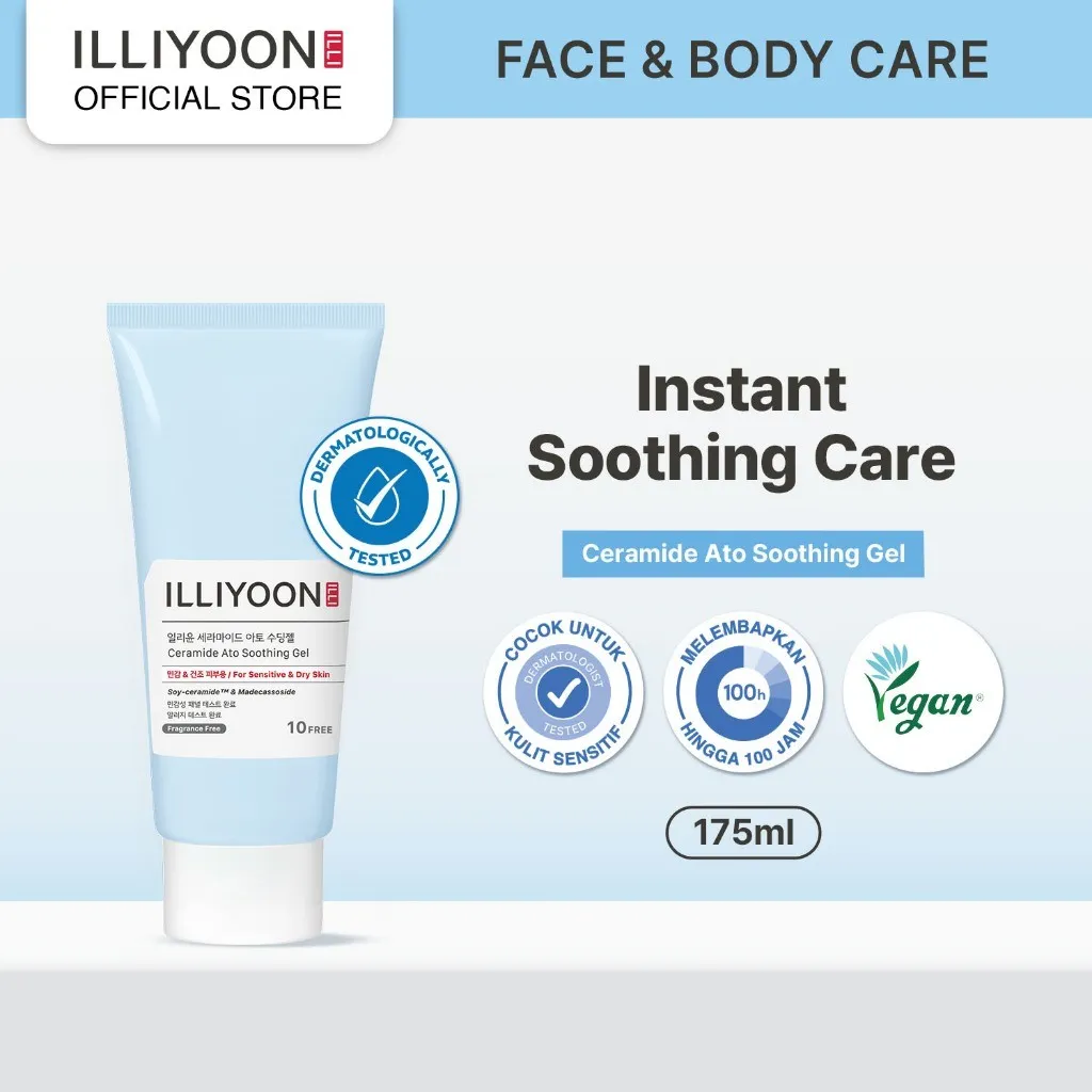 ILLIYOON Ceramide Ato Soothing Gel 175ml - Instant Soothing Care - Pelembap Wajah dan Badan untuk Menenangkan Kulit
