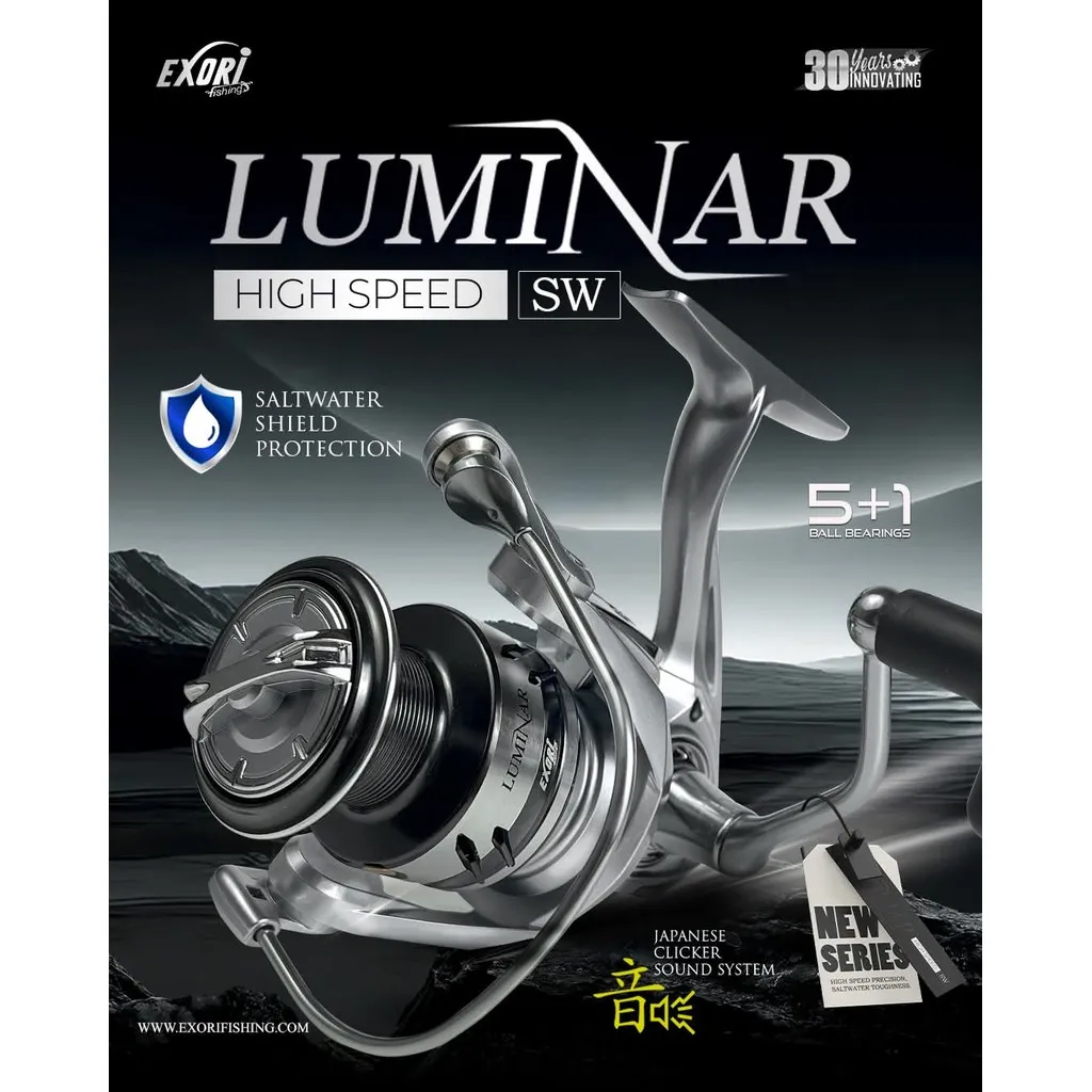 Reel EXORI Fishing LUMINAR HS-SW 1000 -- 6000 [2025] High Speed Saltwater Power Handle | Kolam Danau Sungai Pasiran Laut Resmi | SM Tower