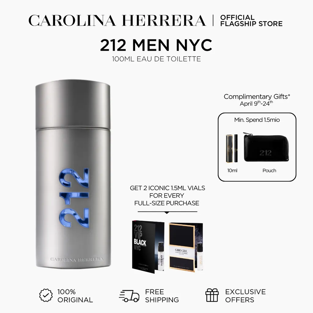 Carolina Herrera 212 Men NYC EDT 100ml (Parfum Pria)