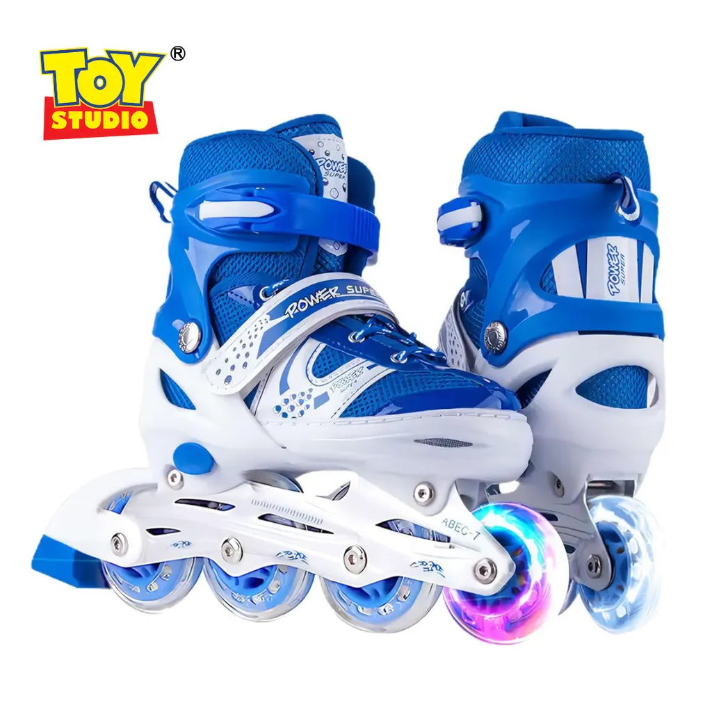 Toy Studio Mainan Anak Sepatu Roda Anak Remaja Roller Skate Park Inline Roda Full Karet PU Nyala
