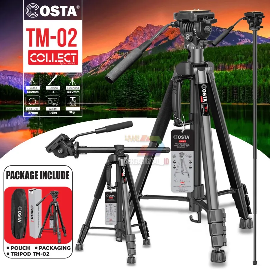 COSTA COLLECT TM-02 Fluid Head Tripod Monopod Overhead Aluminium Alloy