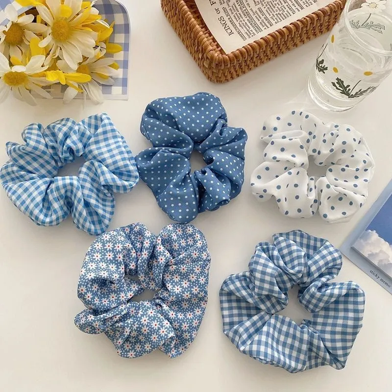 Ikat Rambut IRA101 Scrunchie Blue Sky Ikat Rambut Cepol Kunciran