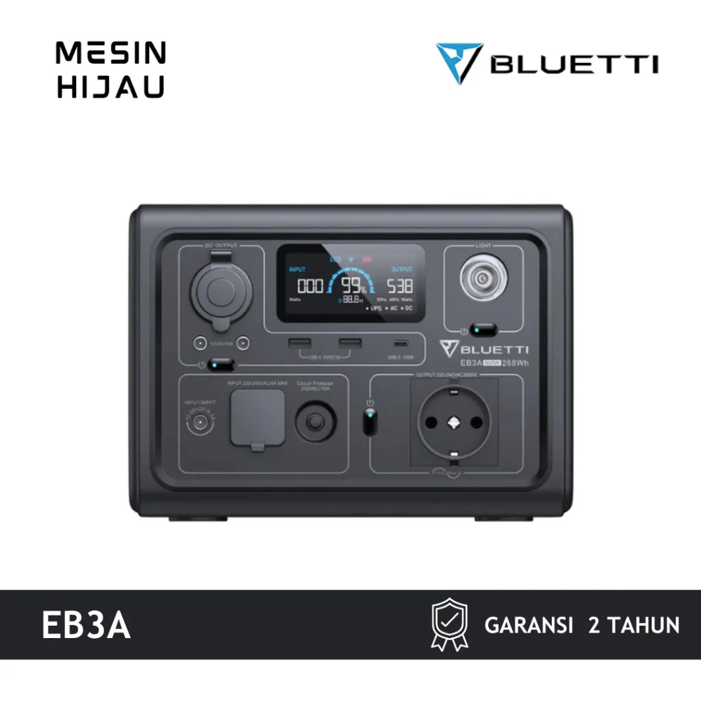 Bluetti EB3A Portable Power Station 268WH/600W Outdoor Camping Battery UPS