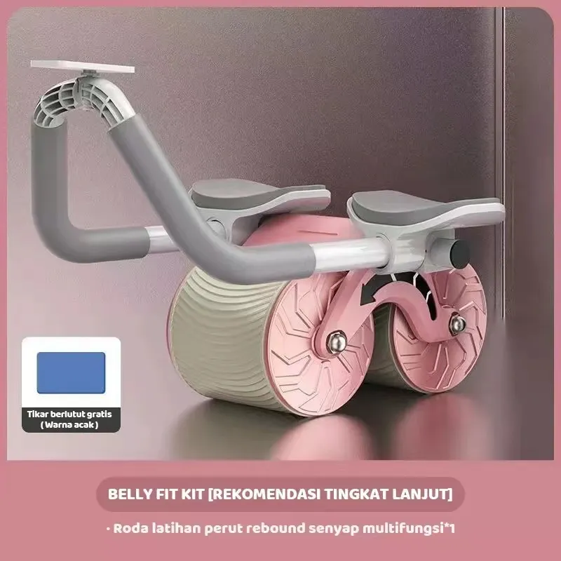 Ab Wheel Double Wheels / Abdominal Roller / Alat Fitness Abs / Alat Gym / Bonus Matras