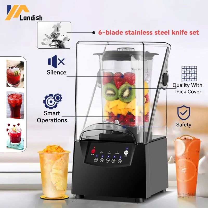 High Speed Silent Blender 2600W Silent Noise Reduction Hood digunakan untuk smoothie jus es yang dihancurkanuntuk mencampur smoothie, jus, kacang-kacangan, kedelai akan jln