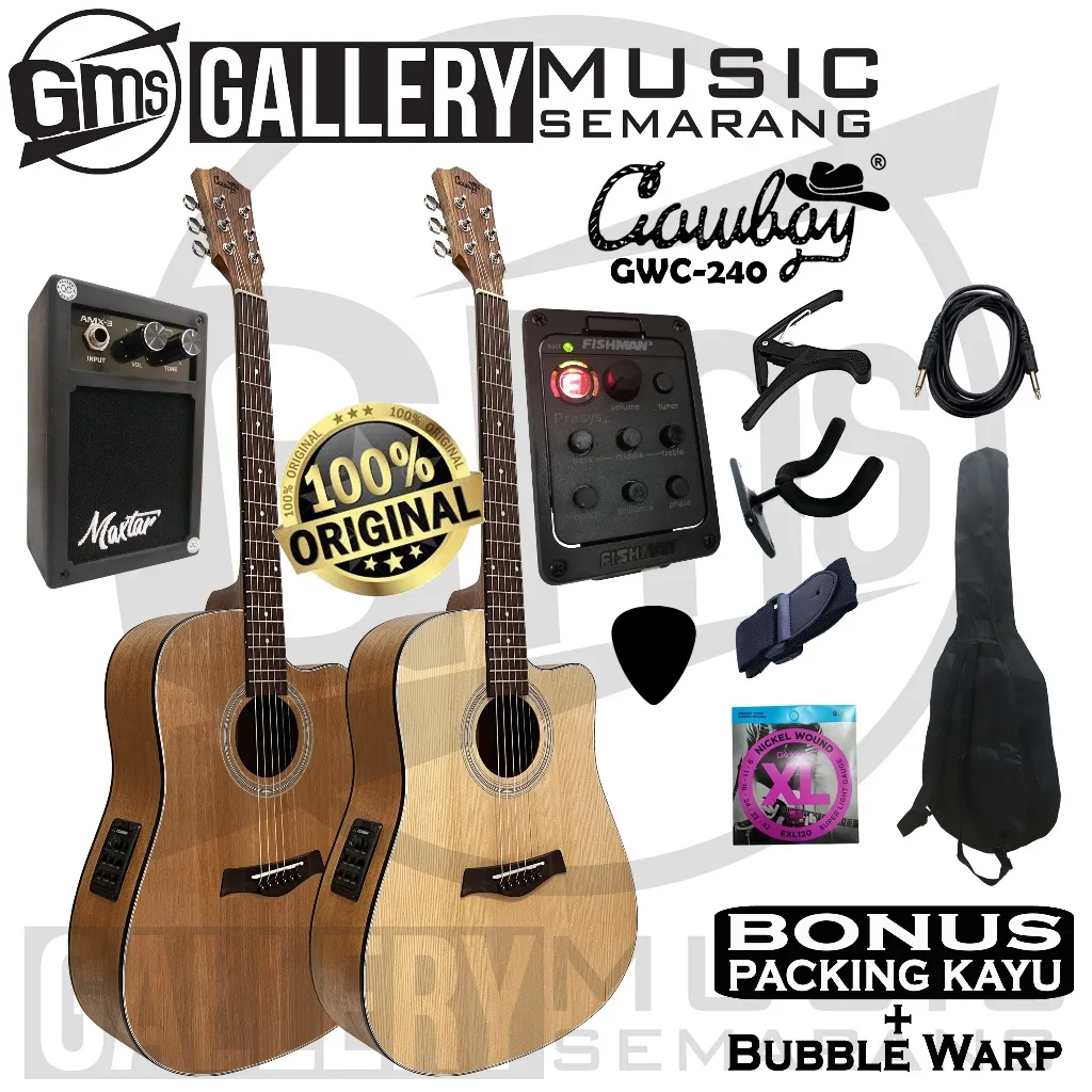 ORIGINAL!!! Gitar Akustik Elektrik Cowboy GWC-240 NA / GWC 240NS Gitar Cowboy Original