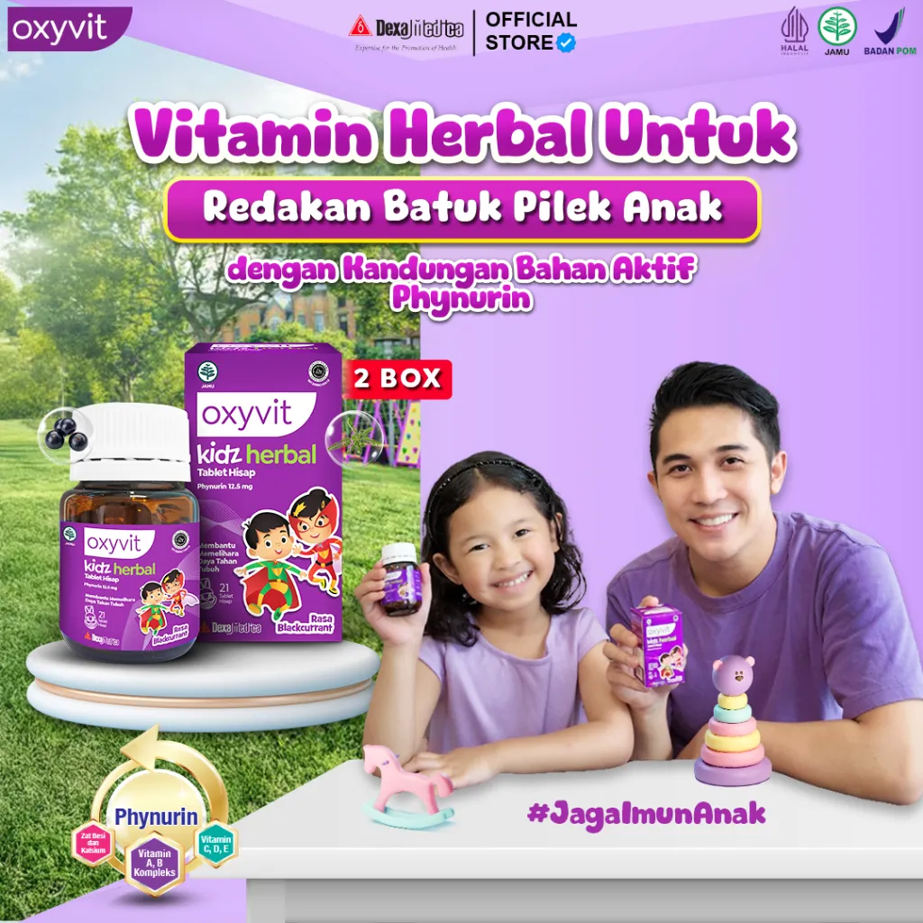 Oxyvit Kidz Tablet Hisap - Imun Booster Untuk Redakan Batuk Pilek Anak - 2 Box