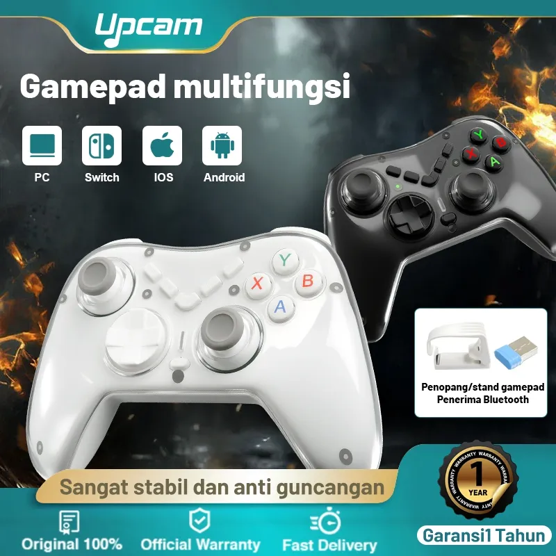 UPCAM Gamepad Wireless Controller Bluetooth Joystick Stik Stick Dual Shock Untuk PC/PS3/TV/HP/Switch