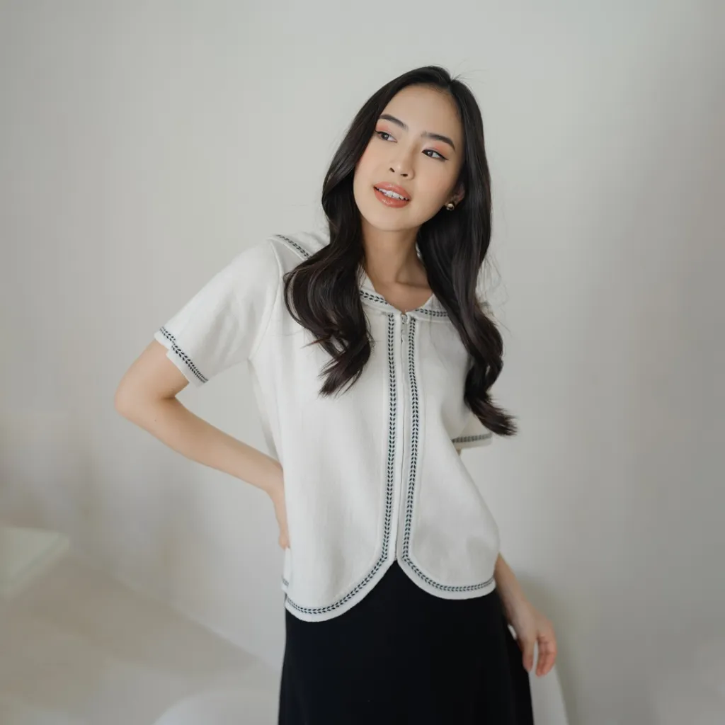 Beatrice Clothing Orla Knit Blouse - Atasan Wanita | Pakaian Wanita | Baju Atasan Wanita Lengan Pendek