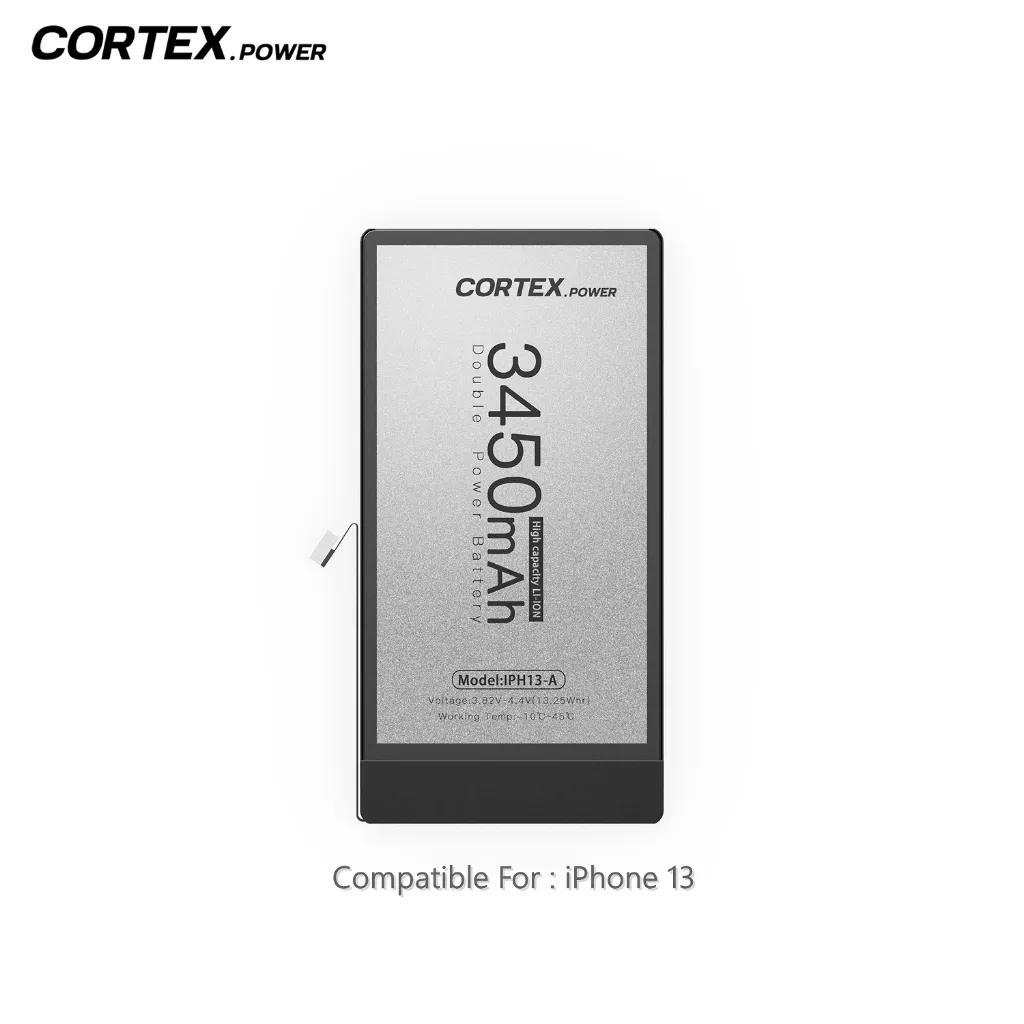 CORTEX POWER - Baterai iPhone 13 Double Power IC High & Real Capacity Batre Batrai Battery Original