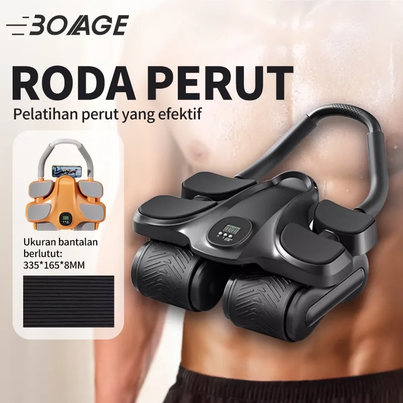 Ab Wheel 4 Wheels/sit up alat latihan otot perut/Alat Push Up Stand Bar Alat Gym / Alat Sit Up/Abs Roller Roda Stabil/Mute Four Wheel Abdominal Abs Roller/Alat Olahraga Fitness Excercise Sixpack Abdominal Roller/sport abdominal roller elbow 4 wheels/
