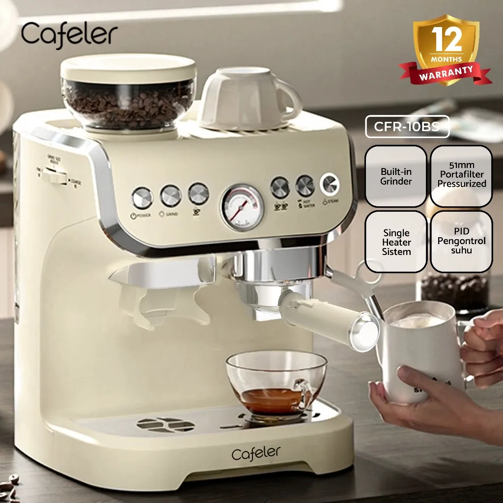 Coffee Maker Espresso Mesin Single Heater Sistem Mesin Kopi Espresso Grinder 51MM Cafeler