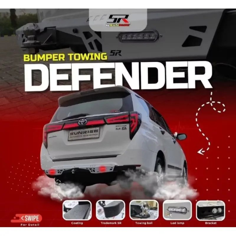 Bumper Mobil Towing Defender Pengait Penderek Fit Body Sporty Elegant Kokoh Plug & Play Chasis Mobil Universal Bemper Mobil Avanza Xenia Fortuner Pajero Rush Ertiga Xl7 Raize Triton Innova
