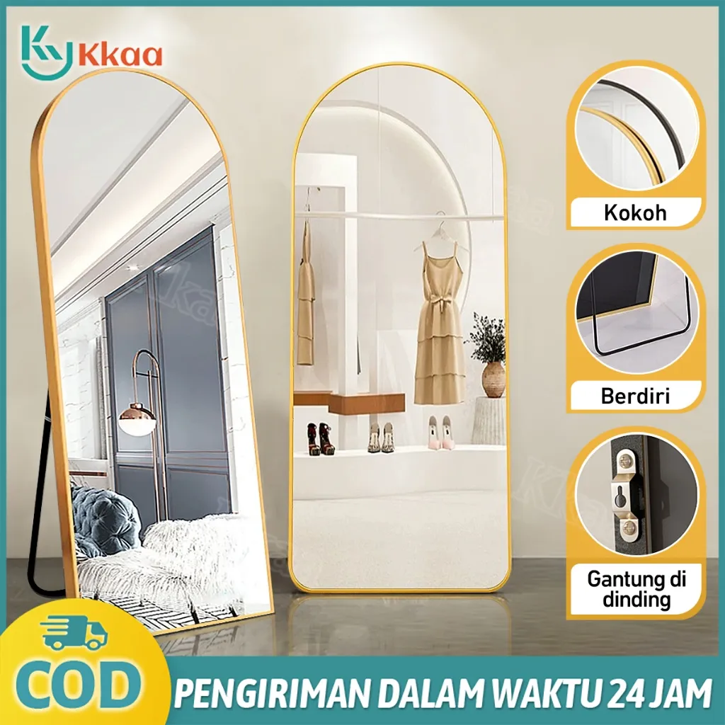 KKAA Cermin kecantikan/Cermin Full Body/Kaca Cermin Full Body Cermin Standing Mirror Wall Mirror