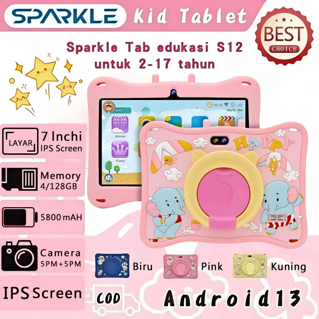 Anatab/Tablet Antiradiasi anak/ Tablet anak S12/Tablet Belajar Anak/Tablet Android Anak/Kids Tablet Study