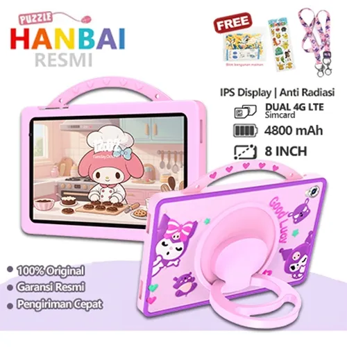 Hanbai Kids Study Tab F16 Tablet Anak Android Edukasi 16GB+1024GB 8.1 inch FHD+ Eye Comfort Display Wifi 5G Dual SIM - Garansi Resmi 1 Tahun