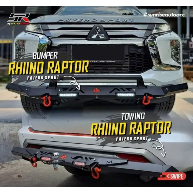 Bumper Mobil Rhiino Raptor Bamper Depan Belakang Tanduk Towingbar Staterpack Mobil All New Rush Avanza Fortuner Pajero Unnova Hilux Xpander