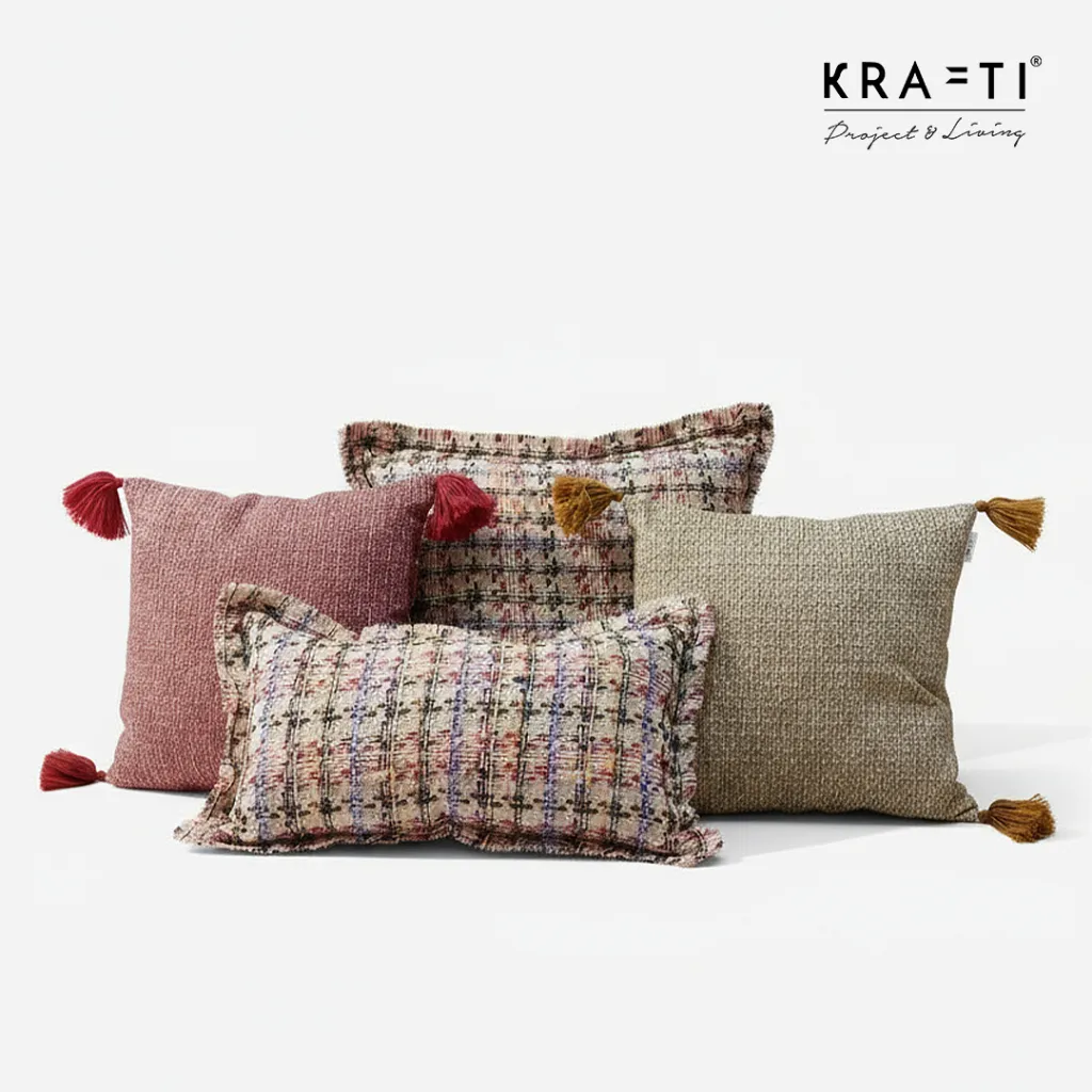 Krafti Project & Living - Bantal Sofa MILAGRO Series 30x50 cm & 40x40 cm & 50x50 cm dengan Tassel Handmade untuk Dekorasi Ruangan Elegan / bantal sofa / bantal dekorasi / accent pillow