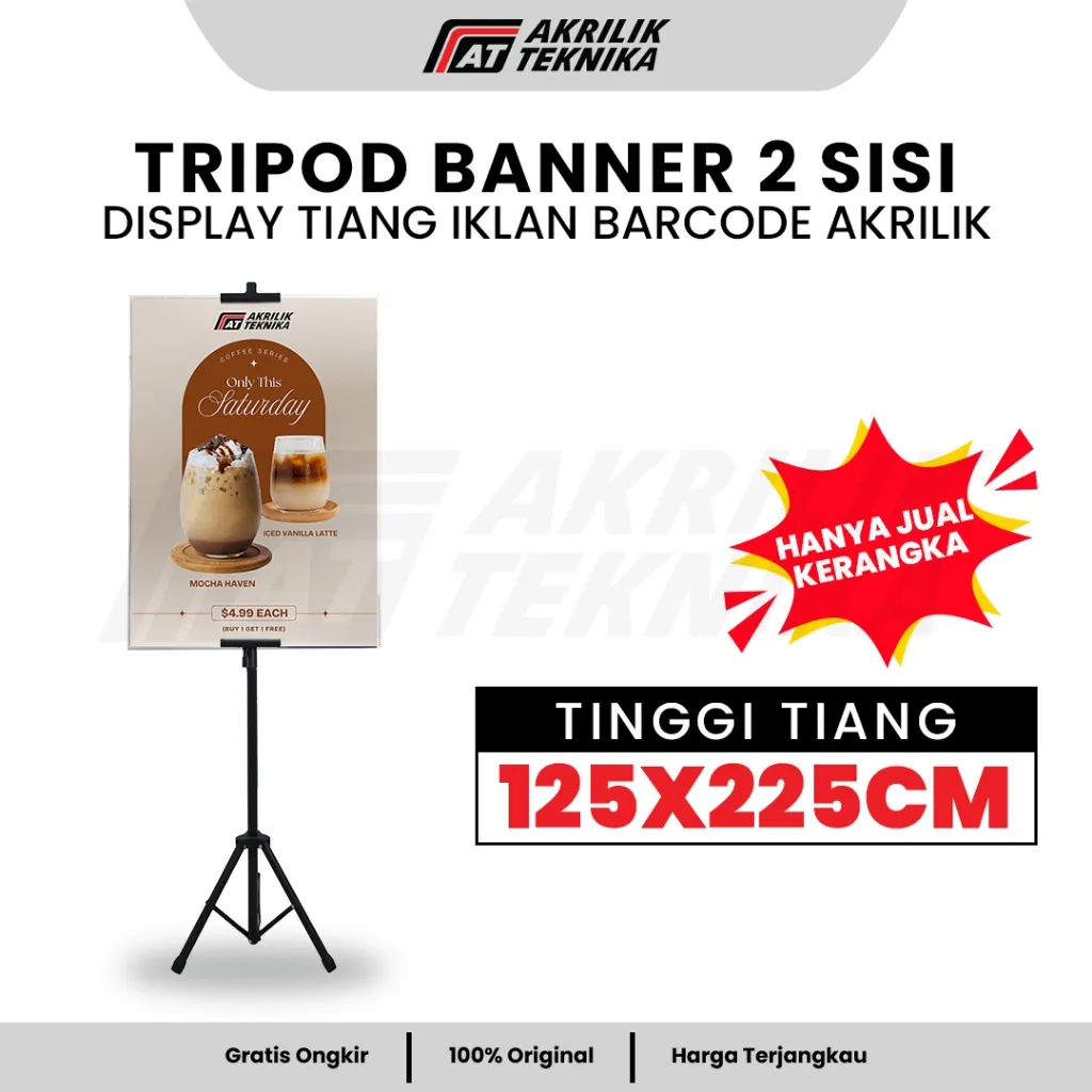 Tripod Banner 2 Sisi / Standing Banner Promosi / Tripod Stand Banner Berdiri
