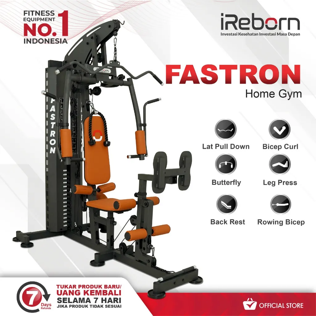 Alat Fitness Home Gym 1 sisi 150LBS iReborn Fastron (BANDUNG)