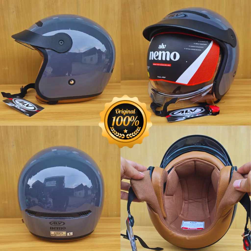 HELM ALV NEMO 100% ORI ALV NEMO HELM RETRO KEREN MURAH SNI BERKUALITAS BAGUS