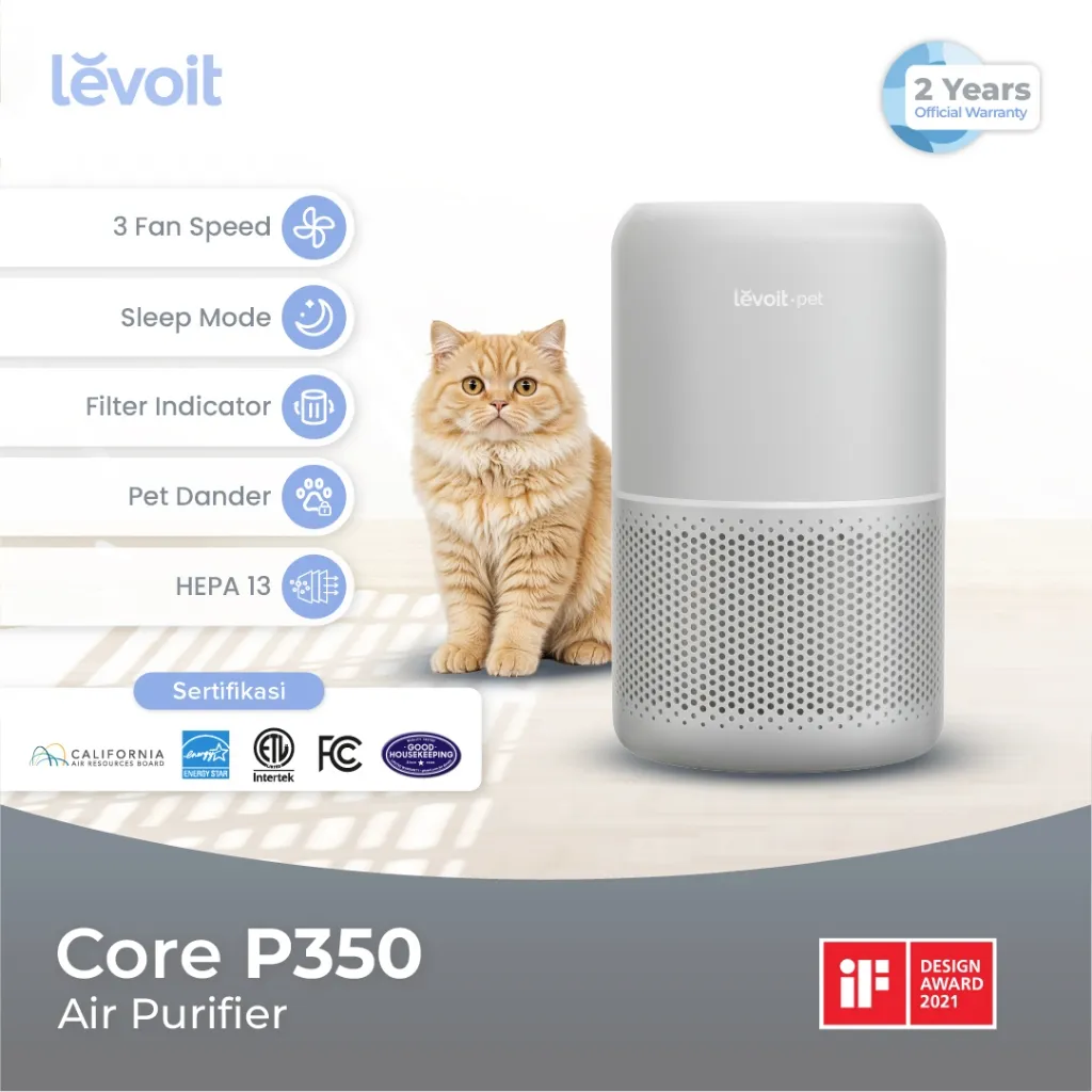 Levoit Air Purifier Core P350 Pet Care Original True HEPA Filter H13 Original