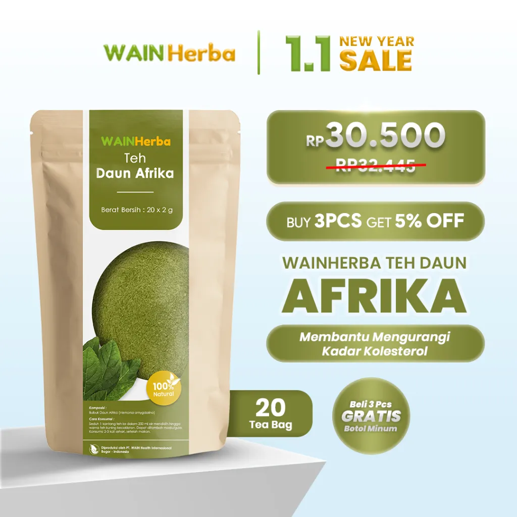 Teh Celup Daun Afrika Wainherba | Herbal untuk Jaga Kolesterol