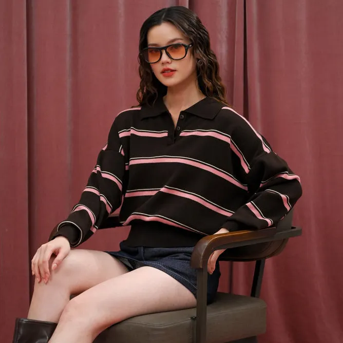 SUETERCLOTH - Alora stripe knit sweater / atasan wanita rajut / knitwear