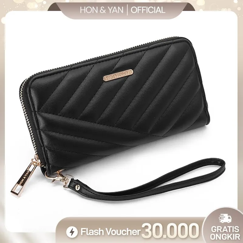 [GRATIS BOX] HONYAN Dompet Wanita Panjang Cewek Original JJ Long Wallet Dompet Uang Kapasitas Besar