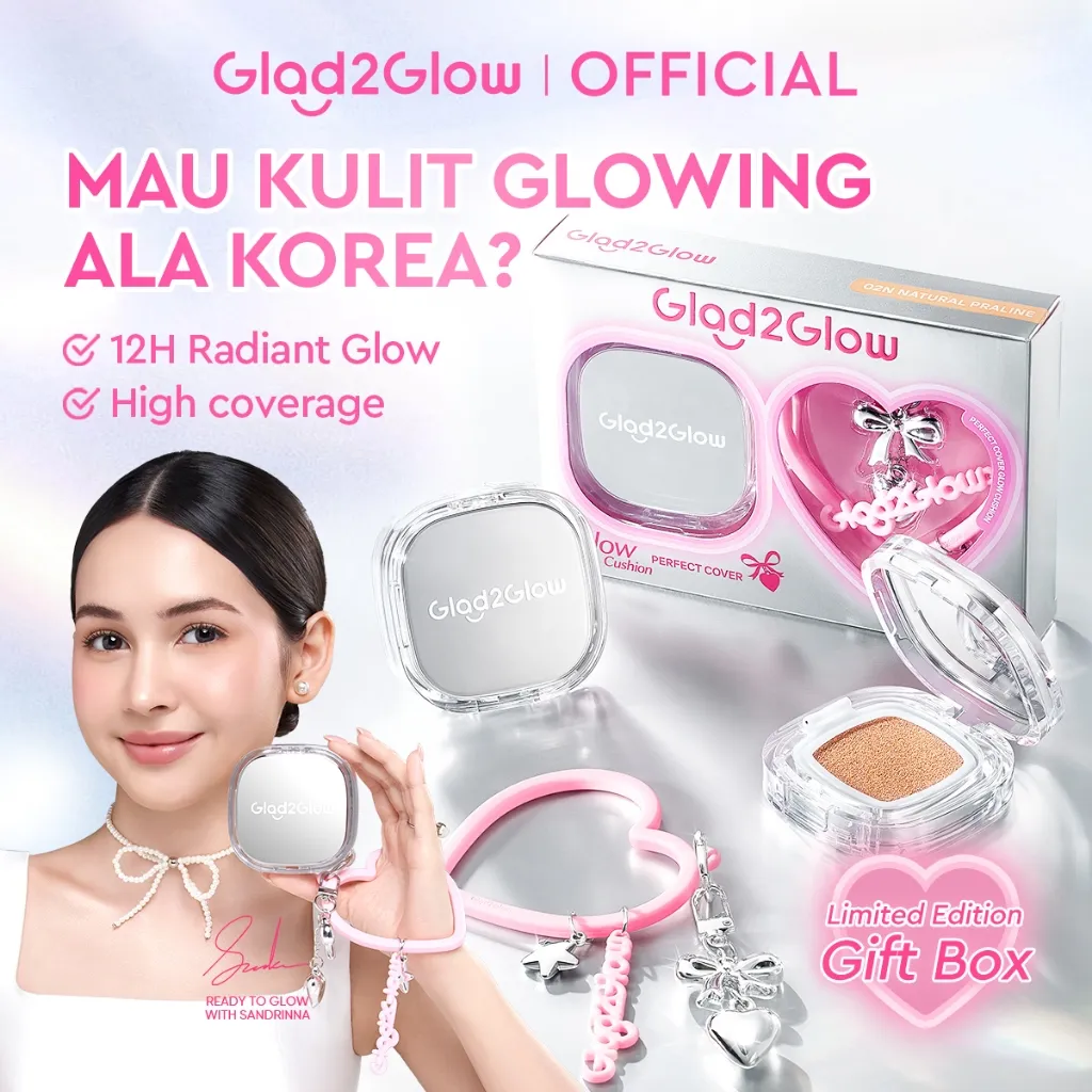 [NEW! FREE EXCLUSIVE CHARM] Glad2Glow Perfect Cover Glow Cushion Charm- High Coverage&Glowing Tahan 12 Jam g2g Official Store