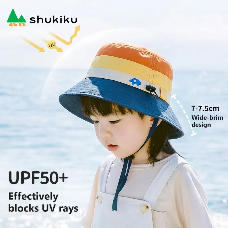 shukiku - Topi Anak Japan Sun Protection Kids Bucket Hat [Candy Small Elephant] 6419