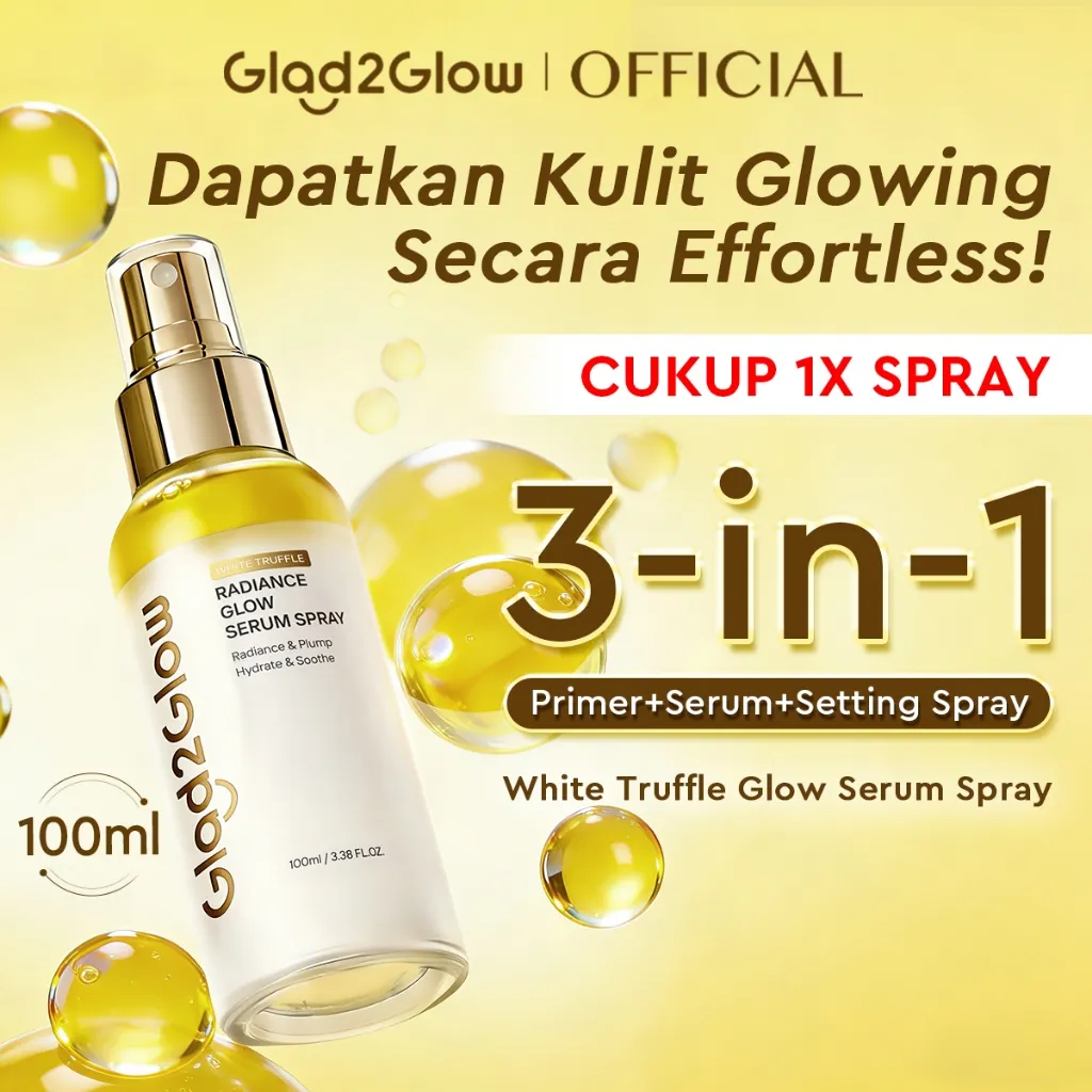 [Economy Pack ] Glad2Glow Glow Serum Spray 100ml White Truffle Radiance Mencerahkan & Melindungi Skin Barrier Skin Prep Face Glad2Glow Official Store