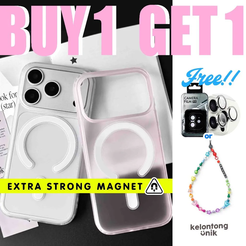 [NEW] KELONTONG UNIK | NOIR Frosty Clear Translucent Matte Magsafe Case Magnetic EXTRA STRONG MAGNET - Hardcase Softcase/ Casing HP for iPhone 11 12 13 14 15 16 17 MINI PRO PROMAX PLUS ,CIMN