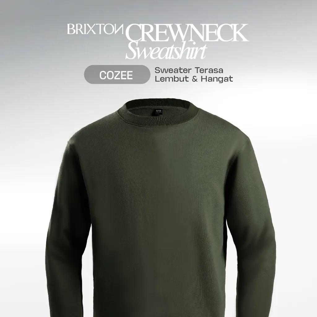 CUTOFF Brixton Crewneck Basic Sweatshirt Sweater Pria Polos Lengan Panjang