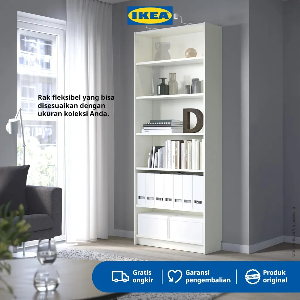 IKEA BILLY Rak Buku Serbaguna Minimalis Putih Berkualitas