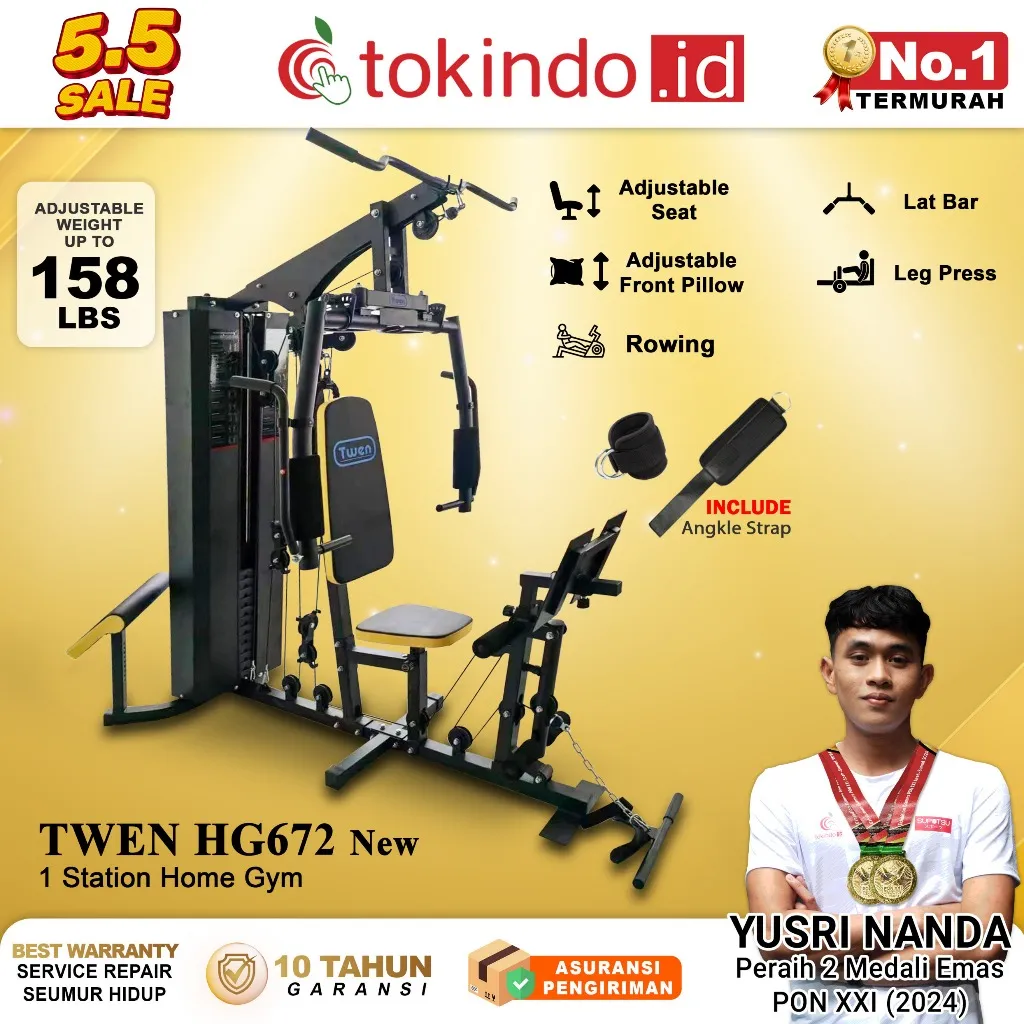 Home Gym Twen HG550 HG572 HG580 HG595 HG672 series Homegym 1 Sisi Alat Olahraga Alat Gym Set Alat Fitnes Leg Press