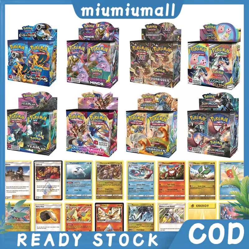 <Harga minimum> 360Pcs Kartu Pokemon Inggris Ori Kartu Pokemon Satu Kotak Kartu Koleksi Pokemon Atas Booster Pack box Pokemon Cards