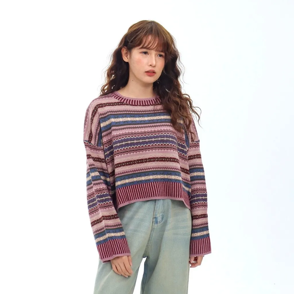 Loony - Sonna Sweater Mix Lilac - Knitwear