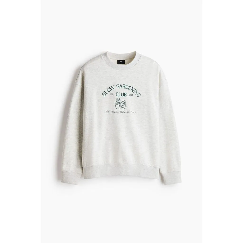 H&M Pria Sweatshirt Cetak Dengan Fit Oversized 1048152