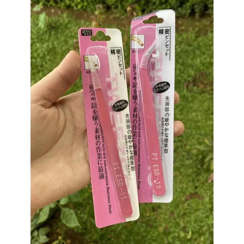 MURAH PINSET LAIWANG TWEEZER PINK/SILVER LURUS/BENGKOK CRAFT/EYELASH EXTENSION SAMBUNG BULUMATA PALSU LASH LIFT