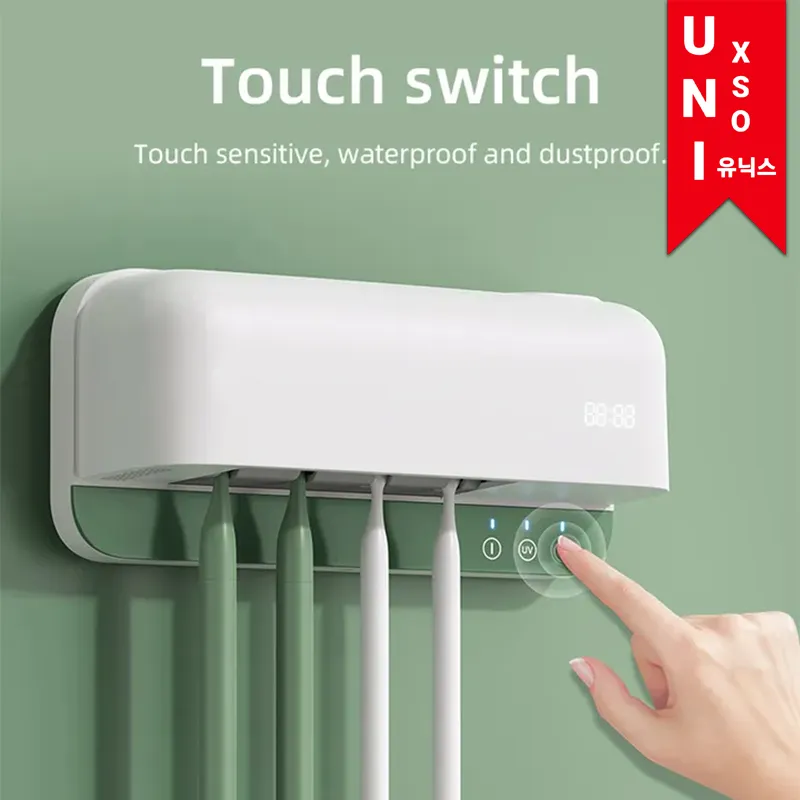 Unixso Tempat Sikat Gigi Sterilizer Sinar UV dan Kipas Pengering Elektrik | Smart Toothbrush Holder UV and Fan Dryer