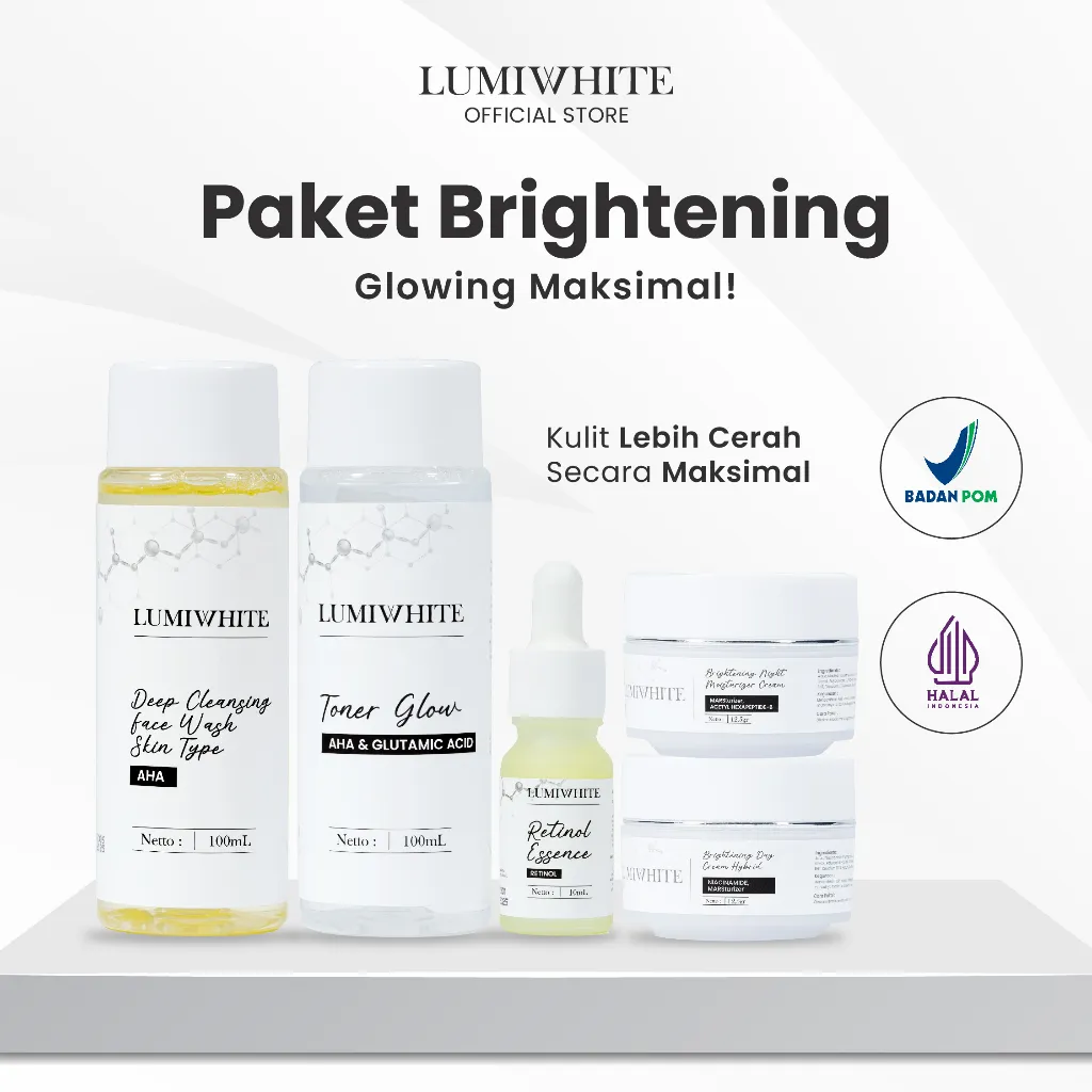 [2 PAKET SKINCARE] LUMIWHITE - Paket Brightening Double Glowing Lengkap Dapat Dua Paket