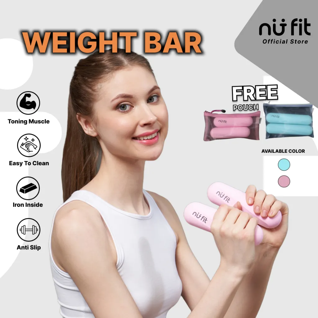 Nu Fit - Weight Bar Premium 2 kg 1 Kg Dumbell Sillicone Barbell Mini Silicon Non Slip Dumbel Barbel Dumbell 3lbs Barbel 3kg