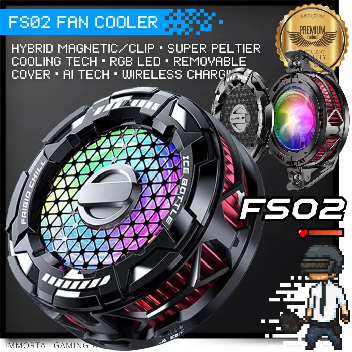 [IM] FS02 Hybrid Magnetic Funcooler Gaming Kipas Pendingin utk HP Smartphone Tablet iPad Fan Cooler Peltier USB Dingin Terdingin Murah Termurah Bagus Terbagus Baik Terbaik Flydigi Blackshark Plextone Memo Malang Pro Ai Lite Wireless Charging Oaktree B60 Y