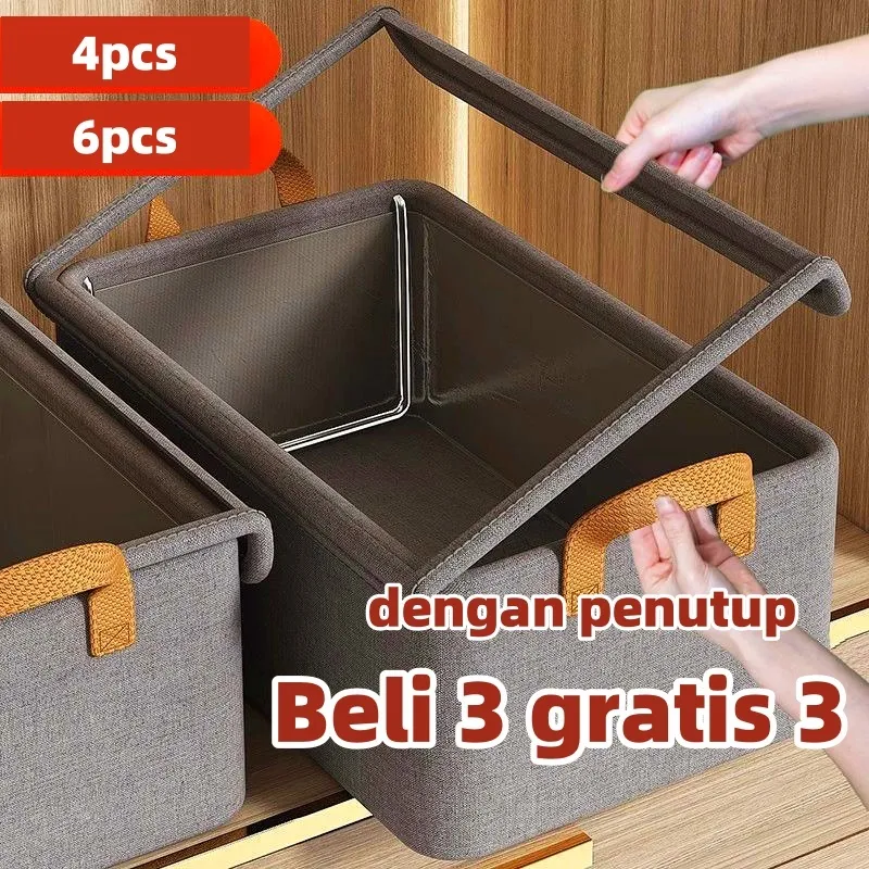 dengan penutup tahan debu storage box Lipat kotak penyimpanan baju dengan penutupbox baju box baju kotak penyimpanan Pakaian dalam, mainan box penyimpanan serbaguna