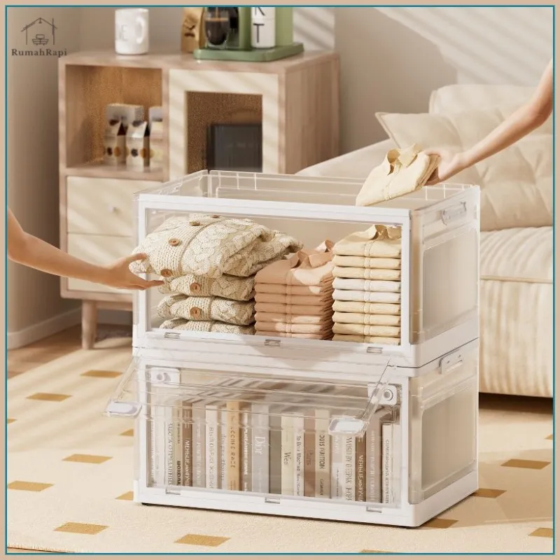 Penyimpanan Serbaguna Lipat Premium Kotak Penyimpanan Lipat Kotak Mainan Berkapasitas Ekstra Besar Multi-Spesifikasi Kotak Plastik Kotak