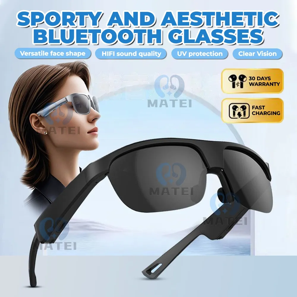 Matei COD Smart Glasses Wireless Bluetooth 5.3 Sunglasses Running Outdoor Kacamata Hitam Pria Anti Radiasi UV