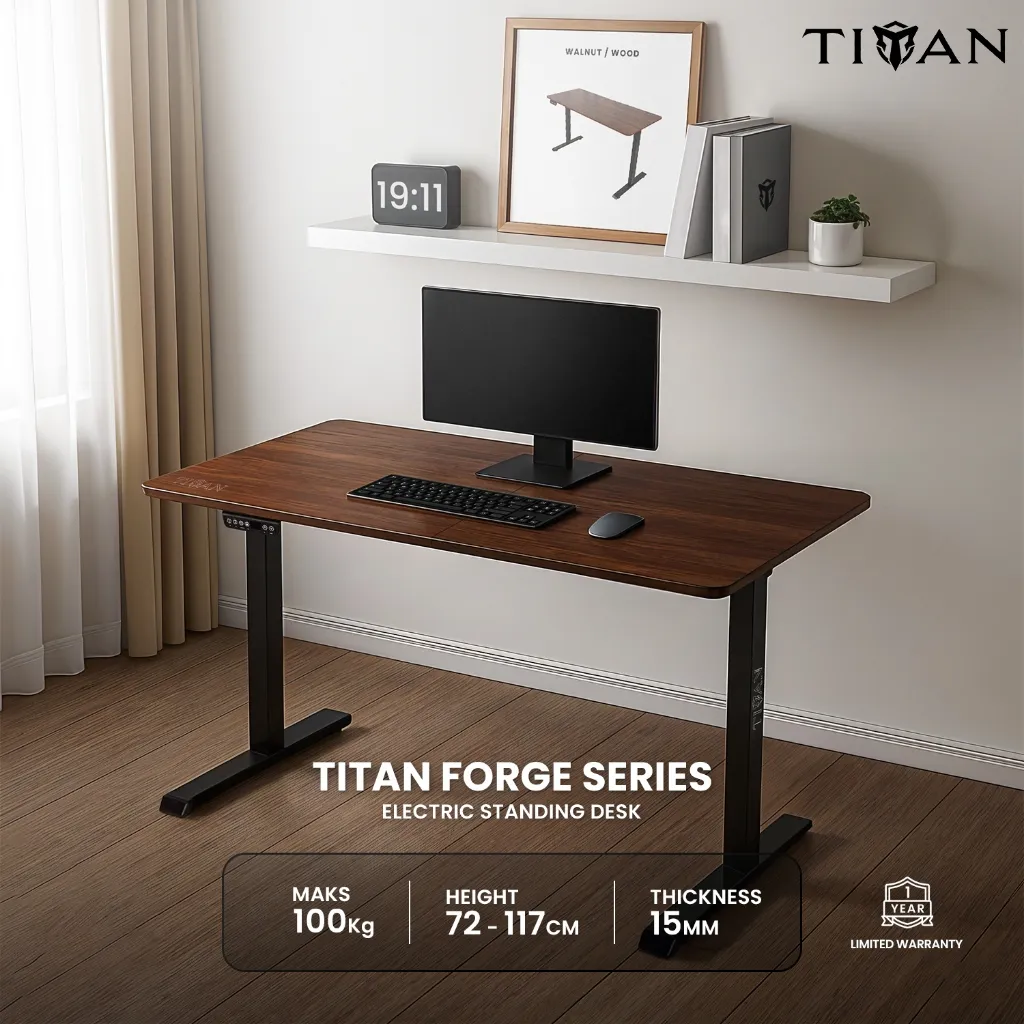 Titan Forge Series MEJA GAMING ELEKTRIK / Smart Desk / Adjustable Desk / Meja Komputer / Meja Kantor / Adjustable Standing / Meja Elektrik Titan